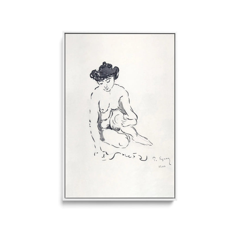 Seated Nude Woman by Paul Signac -  Stretched Canvas Print or Framed Fine Art Print I Heart Wall Art Australia 