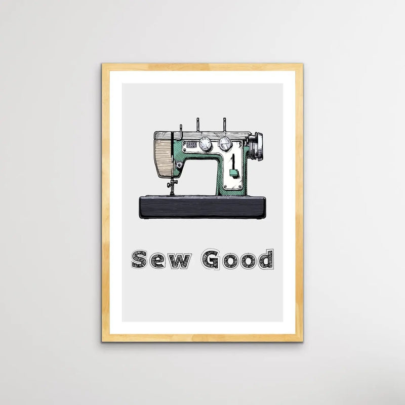 Sew Good - Vintage Sewing Machine Print - I Heart Wall Art
