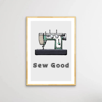 Sew Good - Vintage Sewing Machine Print - I Heart Wall Art