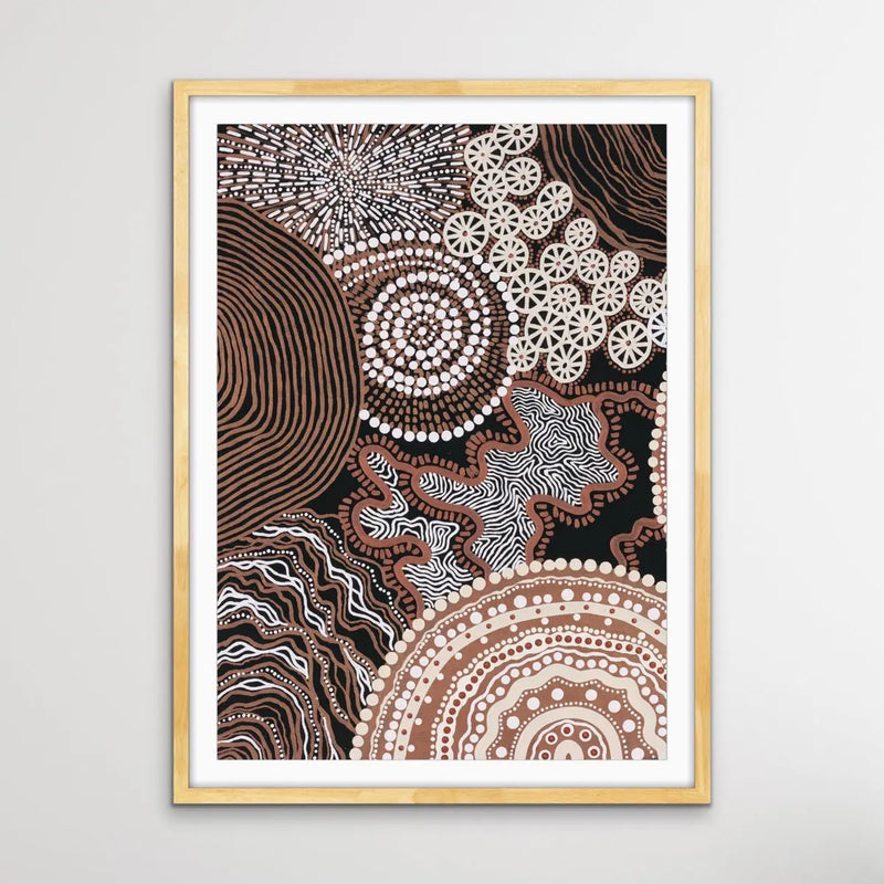 Shape of Country - Original Edition 1 - Aboriginal Art Print in Brown Tones by Leah Cummins I Heart Wall Art Australia 