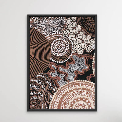 Shape of Country - Original Edition 1 - Aboriginal Art Print in Brown Tones by Leah Cummins I Heart Wall Art Australia 