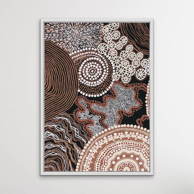 Shape of Country - Original Edition 1 - Aboriginal Art Print in Brown Tones by Leah Cummins I Heart Wall Art Australia 