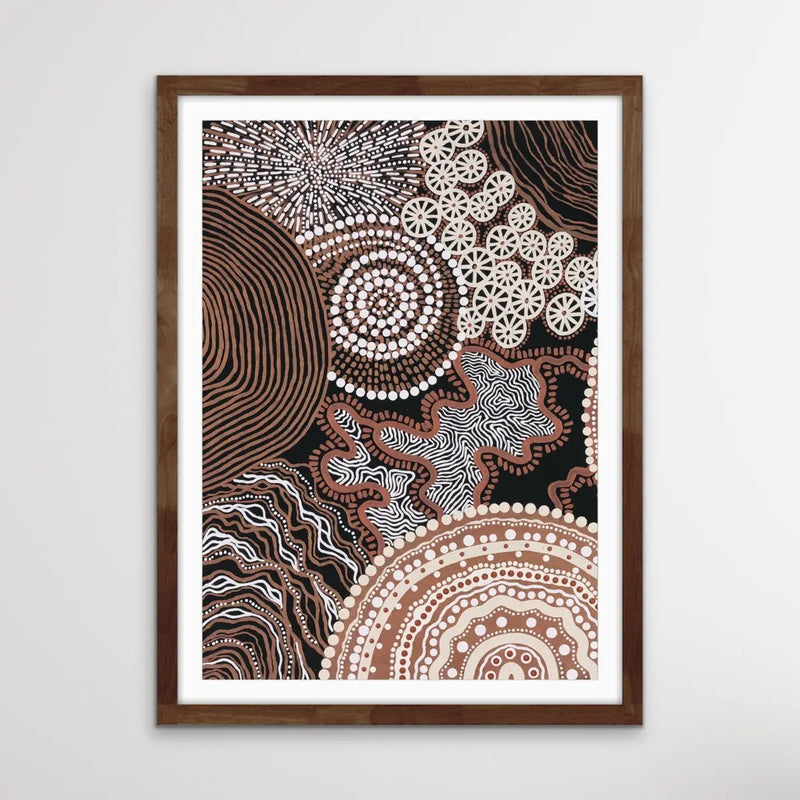 Shape of Country - Original Edition 1 - Aboriginal Art Print in Brown Tones by Leah Cummins I Heart Wall Art Australia 