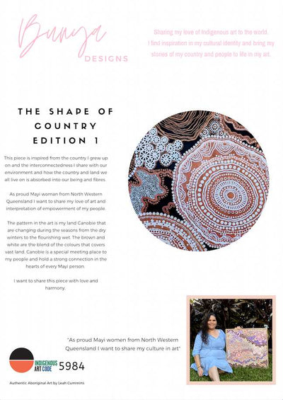 Shape of Country - Original Edition 1 - Aboriginal Art Print in Brown Tones by Leah Cummins I Heart Wall Art Australia 