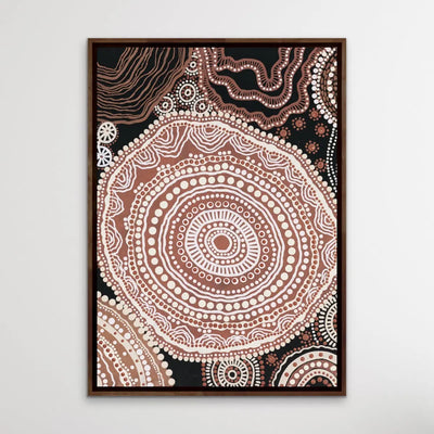 Shape of Country - Original Edition 2 - Aboriginal Art Print in Brown Tones by Leah Cummins - Dot Painting I Heart Wall Art Australia 