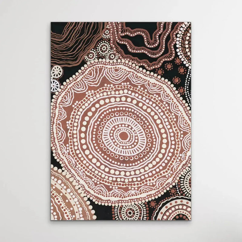 Shape of Country - Original Edition 2 - Aboriginal Art Print in Brown Tones by Leah Cummins - Dot Painting I Heart Wall Art Australia 