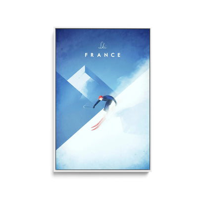 Ski France by Henry Rivers - Stretched Canvas Print or Framed Fine Art Print - Artwork- Vintage Inspired Travel Poster I Heart Wall Art Australia 