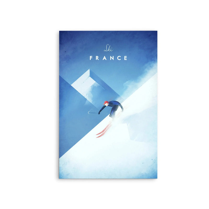 Ski France by Henry Rivers - Stretched Canvas Print or Framed Fine Art Print - Artwork- Vintage Inspired Travel Poster I Heart Wall Art Australia 