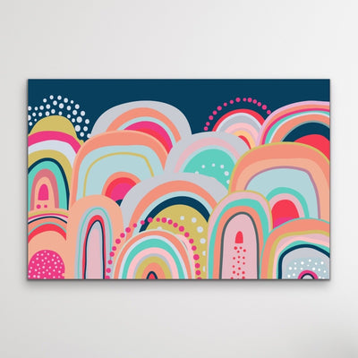 Sky High - Bright Colourful Mountain Canvas and Paper Art Print - I Heart Wall Art
