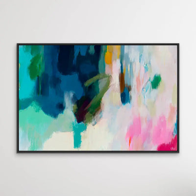 Spacescape - Two Piece Blue and Green Abstract Print Set I Heart Wall Art Australia 