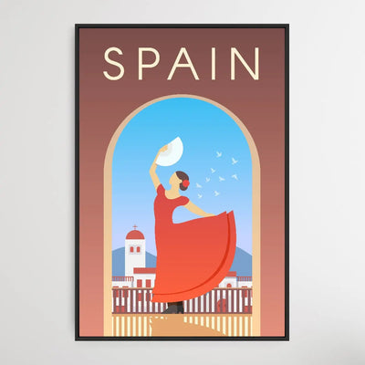 Spain - Vintage Style Travel Print - I Heart Wall Art