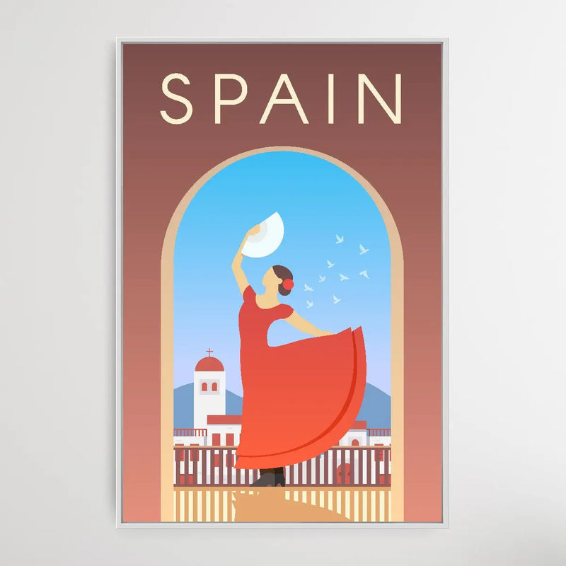 Spain - Vintage Style Travel Print - I Heart Wall Art