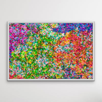 Spotty Springtime -Abstract Blue Pink Art Print  Stretched Canvas Wall Art - I Heart Wall Art