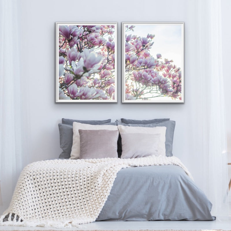 Spring Blossom - Two Piece Soft Pink Floral Canvas Wall Art Diptych - I Heart Wall Art