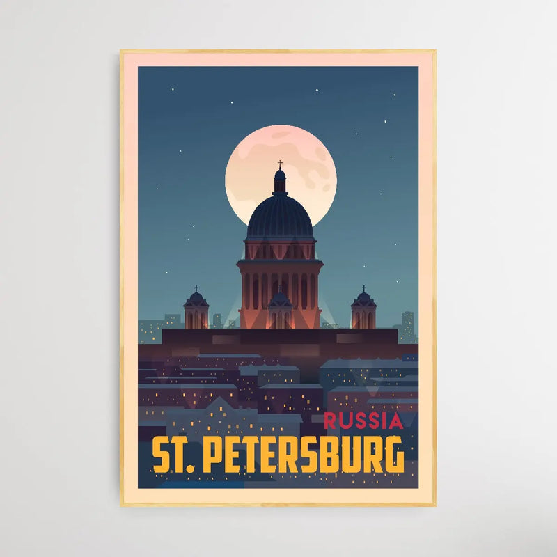 St. Petersburg - Vintage Style Travel Print - I Heart Wall Art