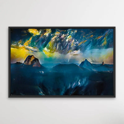 Storm Over The Glasshouse Mountains  - Sunshine Coast Abstract Print of Artwork by Edie Fogarty - I Heart Wall Art