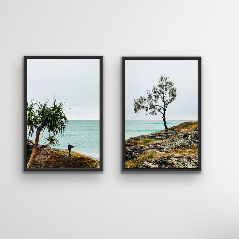 Stradbroke Island  - Two Piece Beach Fisherman Photographic Print Set - I Heart Wall Art