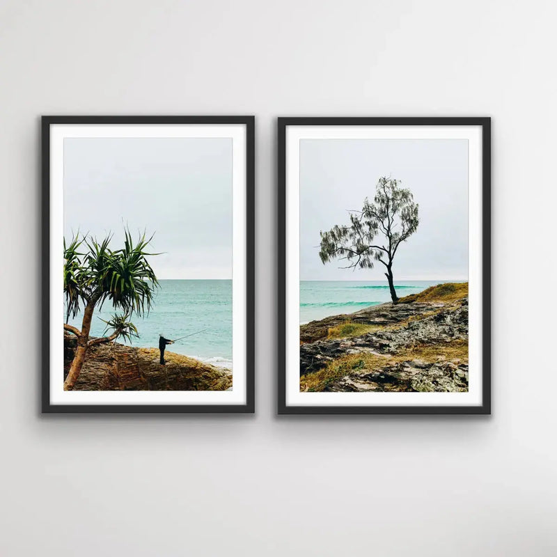 Stradbroke Island  - Two Piece Beach Fisherman Photographic Print Set - I Heart Wall Art