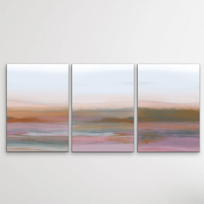 Summer Haze - Three Piece Abstract Landscape Canvas and Art Print Set - I Heart Wall Art