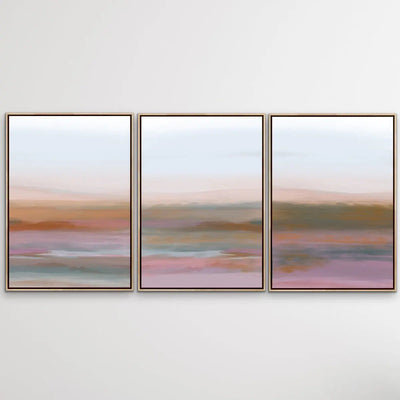 Summer Haze - Three Piece Abstract Landscape Canvas and Art Print Set - I Heart Wall Art