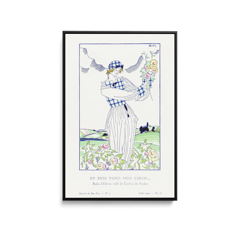 Summer dress in Ceylon veil by Rodier (1920) by Charles Martin - Stretched Canvas Print or Framed Fine Art Print I Heart Wall Art Australia 