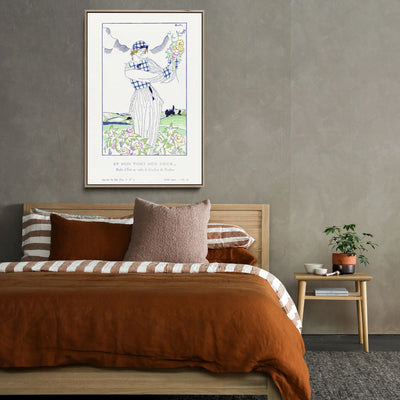 Summer dress in Ceylon veil by Rodier (1920) by Charles Martin - Stretched Canvas Print or Framed Fine Art Print I Heart Wall Art Australia 