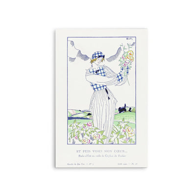 Summer dress in Ceylon veil by Rodier (1920) by Charles Martin - Stretched Canvas Print or Framed Fine Art Print I Heart Wall Art Australia 