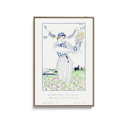 Summer dress in Ceylon veil by Rodier (1920) by Charles Martin - Stretched Canvas Print or Framed Fine Art Print I Heart Wall Art Australia 