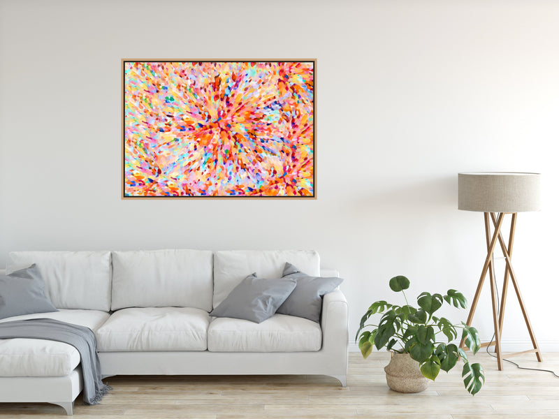 Sun Flare In Orange - Abstract Artwork Stretched Canvas Wall Art - I Heart Wall Art