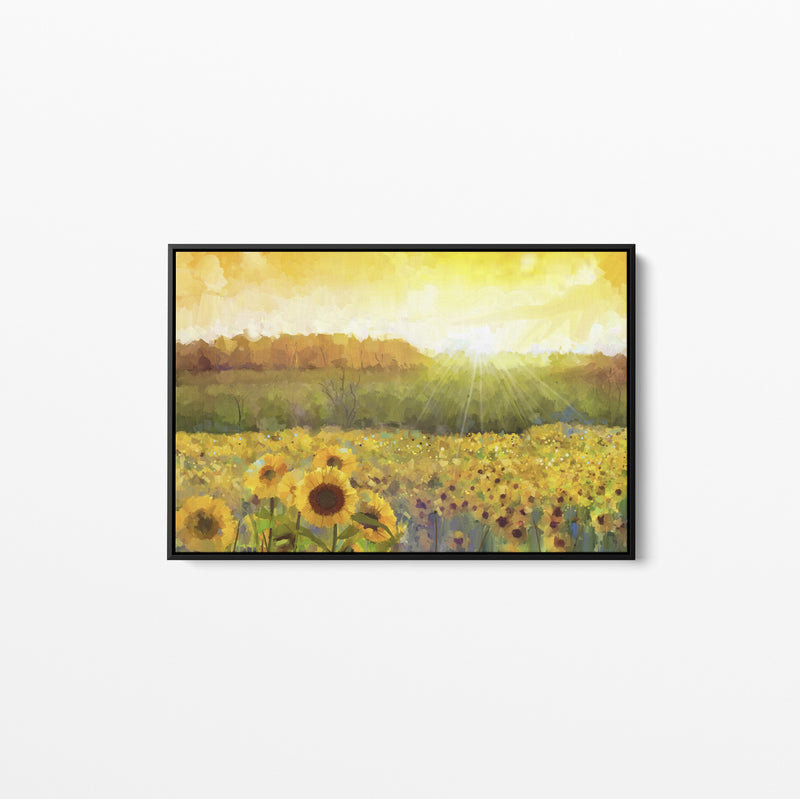 Sunflower Field - Yellow Wall Art Print on Canvas or Paper - I Heart Wall Art