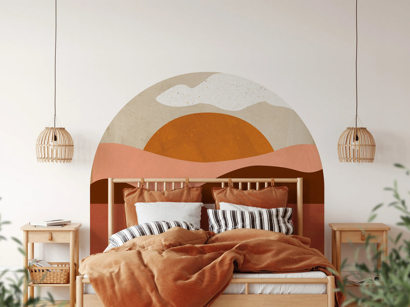 Sunset Arch Boho Bedhead Decal - Premium Quality Reusable Wall Sticker I Heart Wall Art 