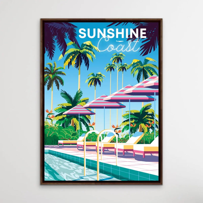 Sunshine Coast Resort - Vintage-Style Travel Poster - I Heart Wall Art