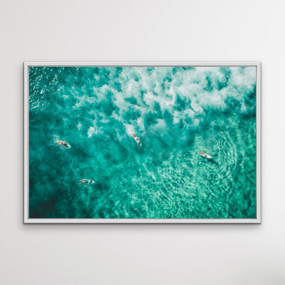Surf's Up - Turquoise Aerial Surfing Photograph Canvas or Art Print - I Heart Wall Art