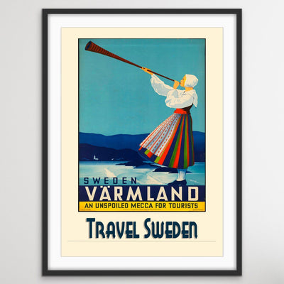 Sweden Vintage Travel Poster - I Heart Wall Art