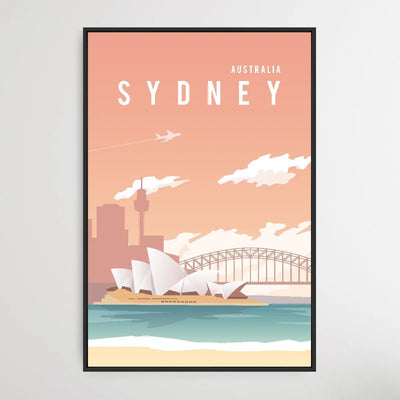 Sydney - Vintage Style Travel Print - I Heart Wall Art