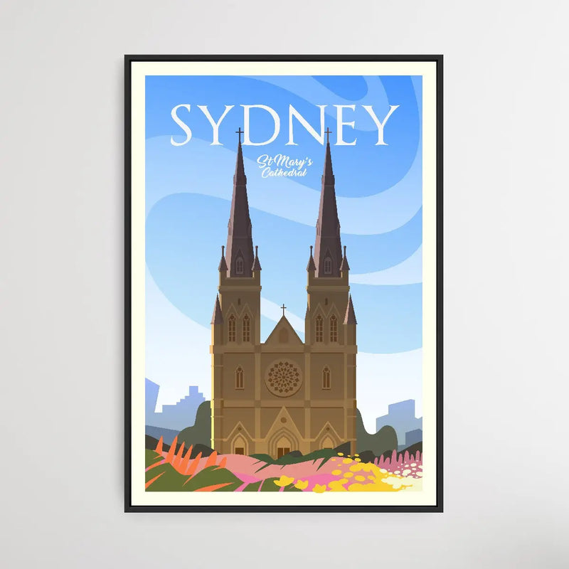 Sydney Church - Vintage Style Travel Print - I Heart Wall Art