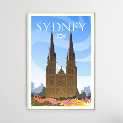 Sydney Church - Vintage Style Travel Print - I Heart Wall Art
