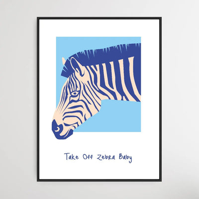 Take Off Zebra Baby - Minimalist Head of a Zebra Classic Art Print - I Heart Wall Art