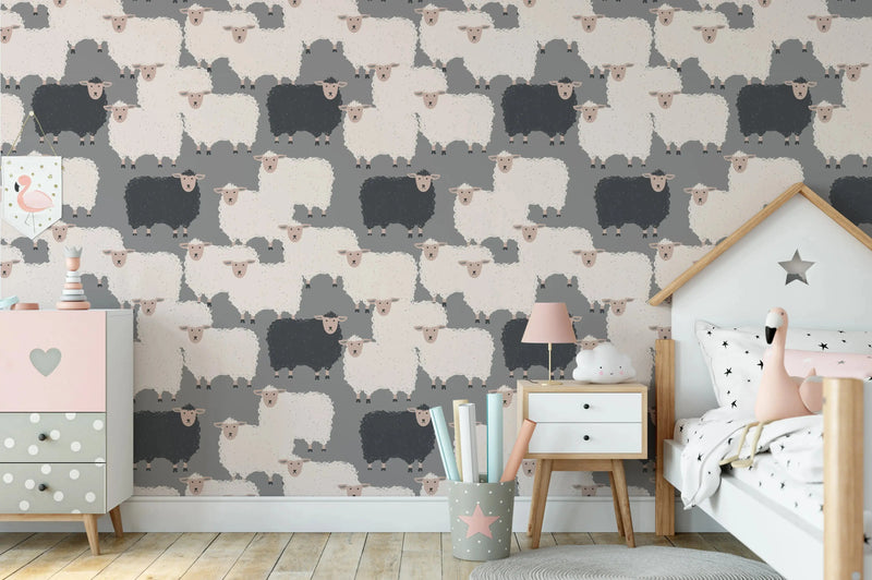 The Black Sheep - Peel and Stick Removable Wallpaper I Heart Wall Art Australia 