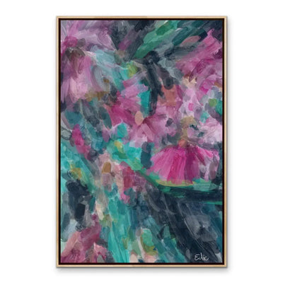 The Blossom Series I - Gumnut Blossom Abstract Artwork - Pink and Green Shades - Australiana Print I Heart Wall Art Australia 