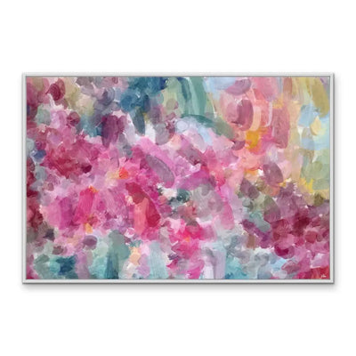 The Blossom Series V - Gumnut Blossom Abstract Artwork - Pink and Yellow Shades - Australiana Print I Heart Wall Art Australia 