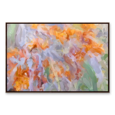 The Blossom Series VI - Gumnut Blossom Abstract Artwork - Orange and Silver Shades - Australiana Print I Heart Wall Art Australia 