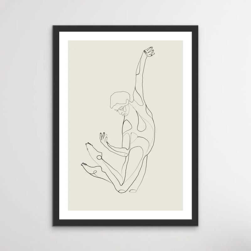 The Dancer Style A - Black and White Line Drawing Prints I Heart Wall Art Australia 