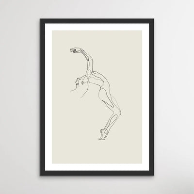 The Dancer Style D - Black and White Line Drawing Prints I Heart Wall Art Australia 