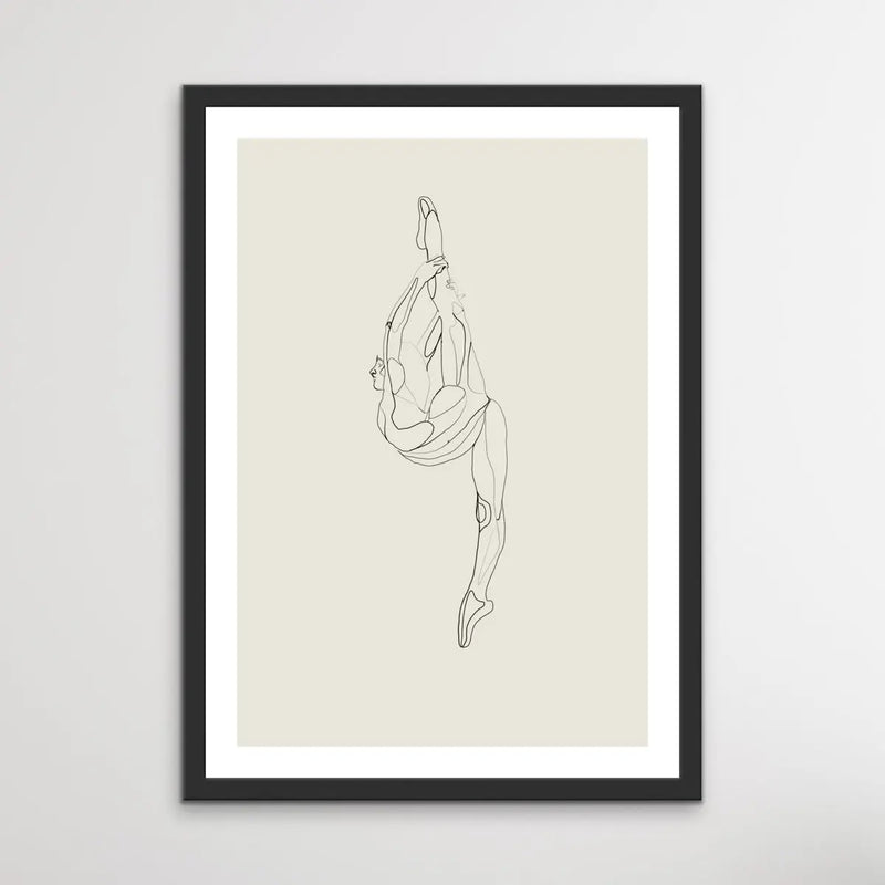 The Dancer Style F - Black and White Line Drawing Prints I Heart Wall Art Australia 