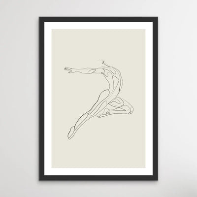 The Dancer Style H - Black and White Line Drawing Prints I Heart Wall Art Australia 