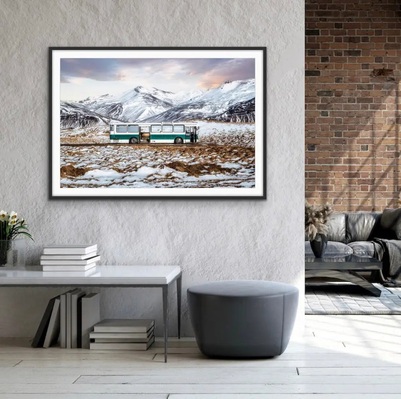 The Last Stop by Paco Herrero - Photographic Print of Bus In Iceland Landscape - I Heart Wall Art