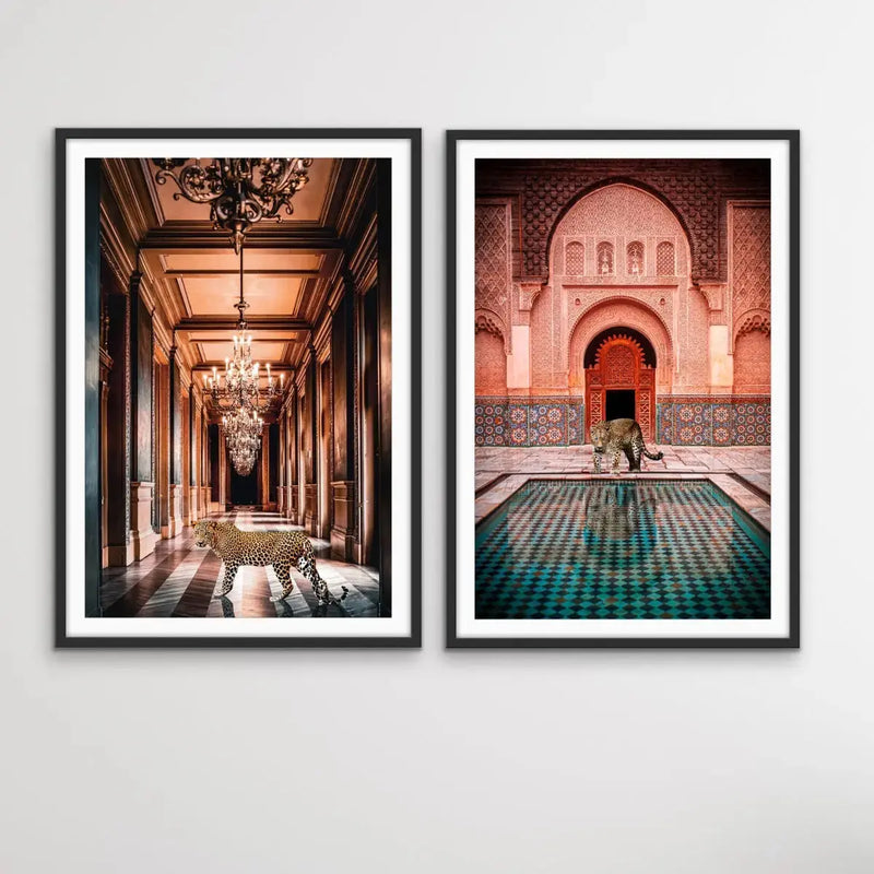 The Luxury Leopard Pair - Two Leopard Prints In Luxury Settings I Heart Wall Art Australia 