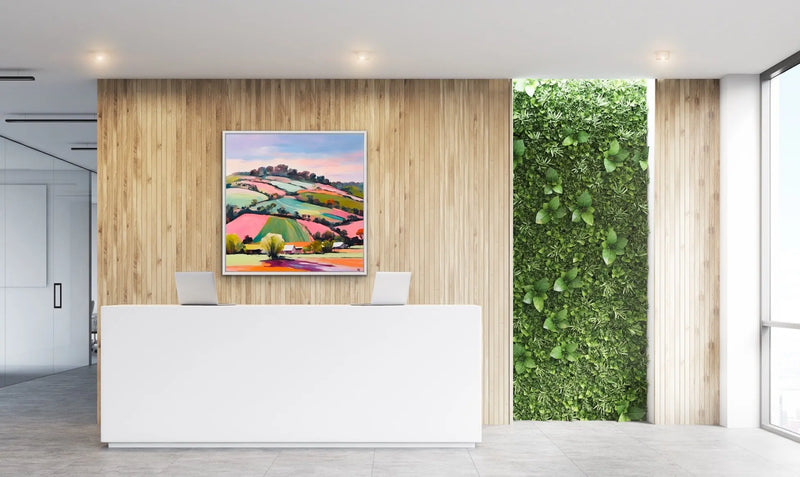 The Sheds - Colourful Australian Country Landscape Stretched Canvas Canvas Print or Framed Art Print I Heart Wall Art Australia 