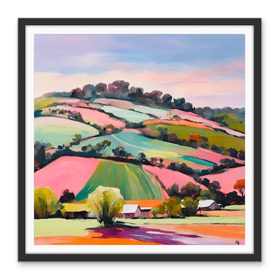 The Sheds - Colourful Australian Country Landscape Stretched Canvas Canvas Print or Framed Art Print I Heart Wall Art Australia 